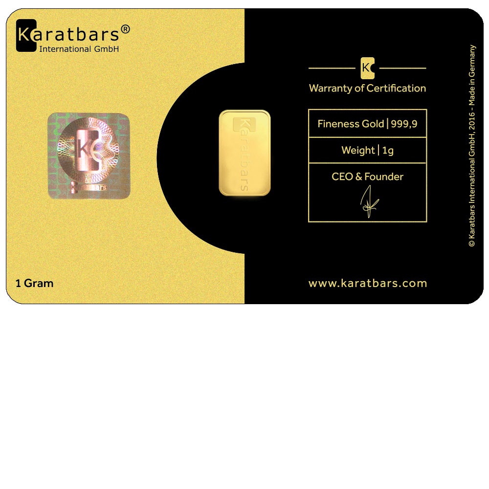 Lingote 1 Gramo Oro Puro 24K Karatbars Certificado Original 2 Lingote 1 Gramo Oro Puro 24K Karatbars Certificado Original - Image 2