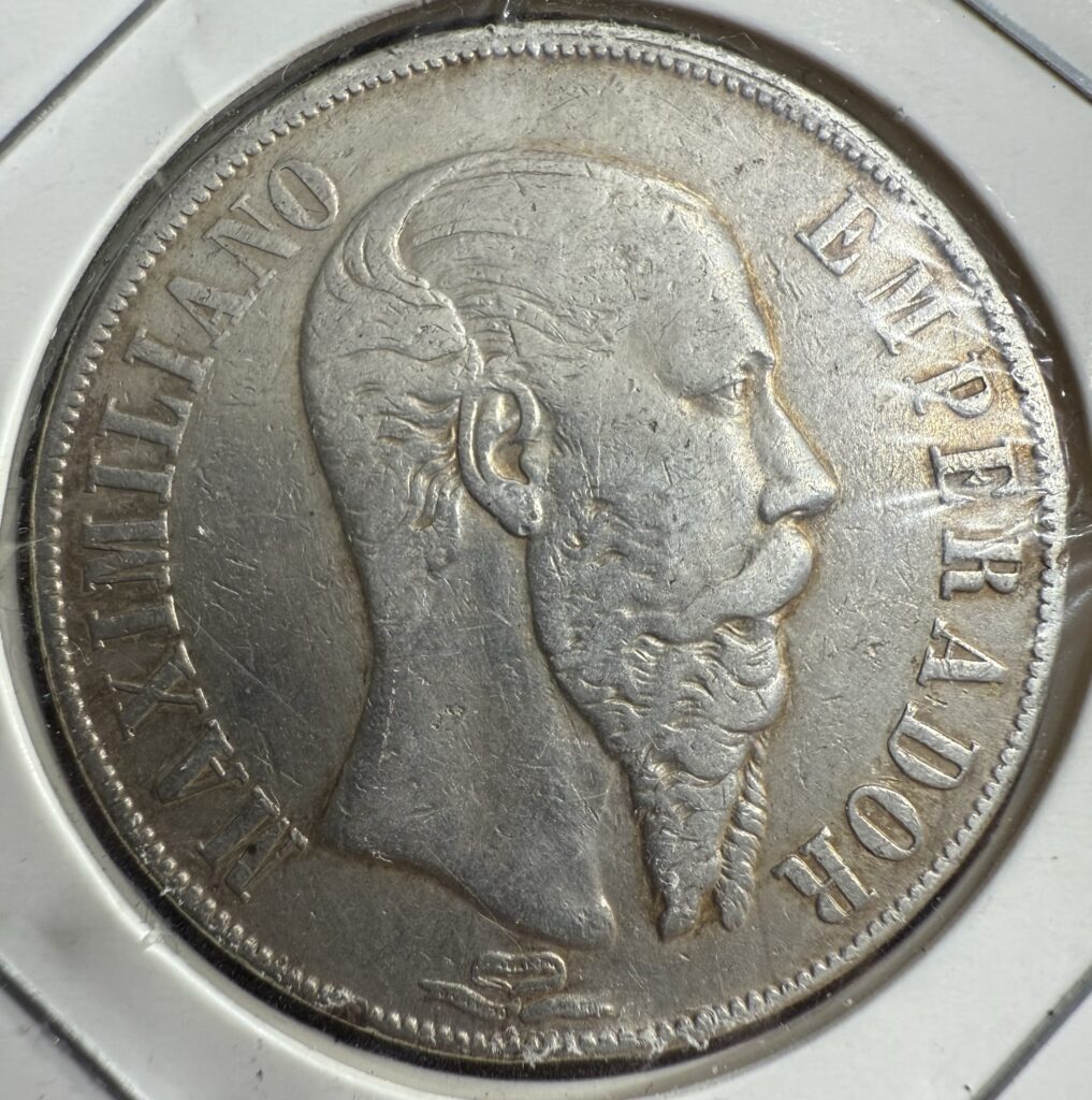 Inicio TodoPrecio.com 38 $1 Peso Maximiliano 1867 Mo México Plata Emperador