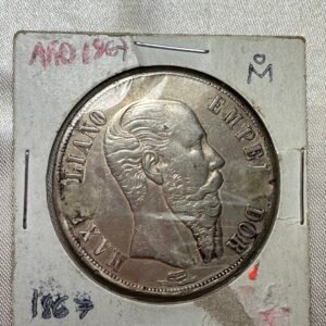 $1 Peso Maximiliano 1867 Mo Ceca México