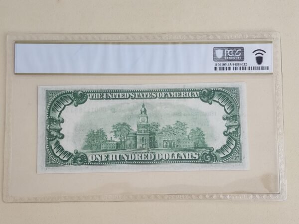 Billete $100 Dólares de 1929 Cleveland Ohio Banknote PCGS 65PPQ S/N D00151853A The Federal Reserve Bank of Cleveland Ohio Sello Café - Image 3