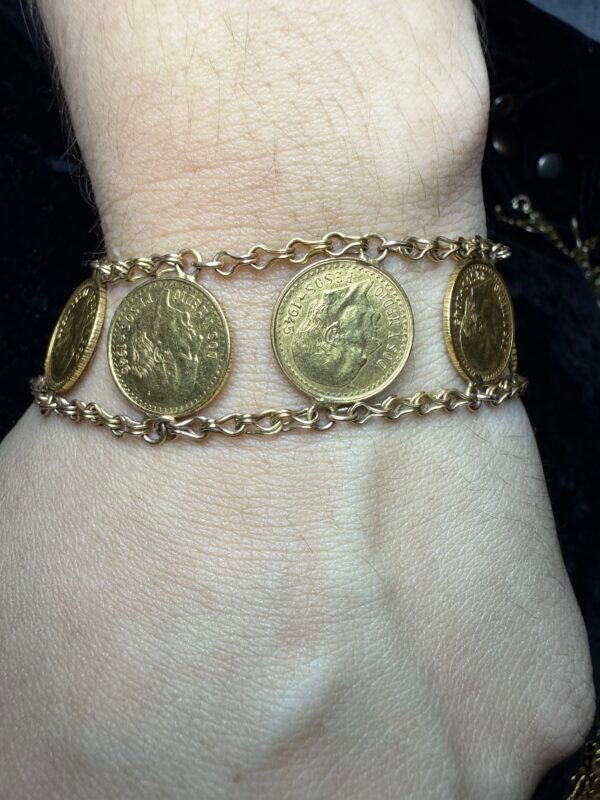 Pulsera de oro con 9 monedas de 2.5 Pesos Oro Hidalgo ley .900 21.6kt - Image 10
