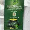 BENCHMARK STRATEGIC METALS Certificate of Authenticity ¼ GRAIN 999 FINE GOLD Lucky Gold