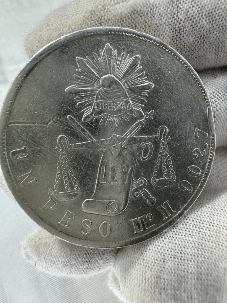 Inicio TodoPrecio.com 6 $1 Peso Balanza 1871 Mo México Plata Ley 0.9027