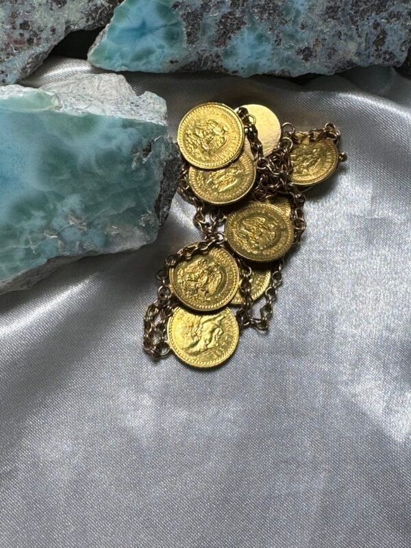 Pulsera de oro con 9 monedas de 2.5 Pesos Oro Hidalgo ley .900 21.6kt - Image 3