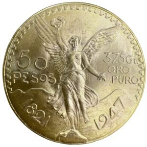 $50 Pesos Centenario de Oro Puro 1821-1947 37.5 gr. 24k