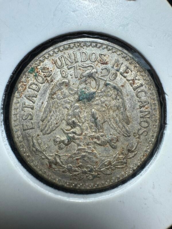50 Centavos Resplandor 1938 ley 0.720 fecha clave - Image 2