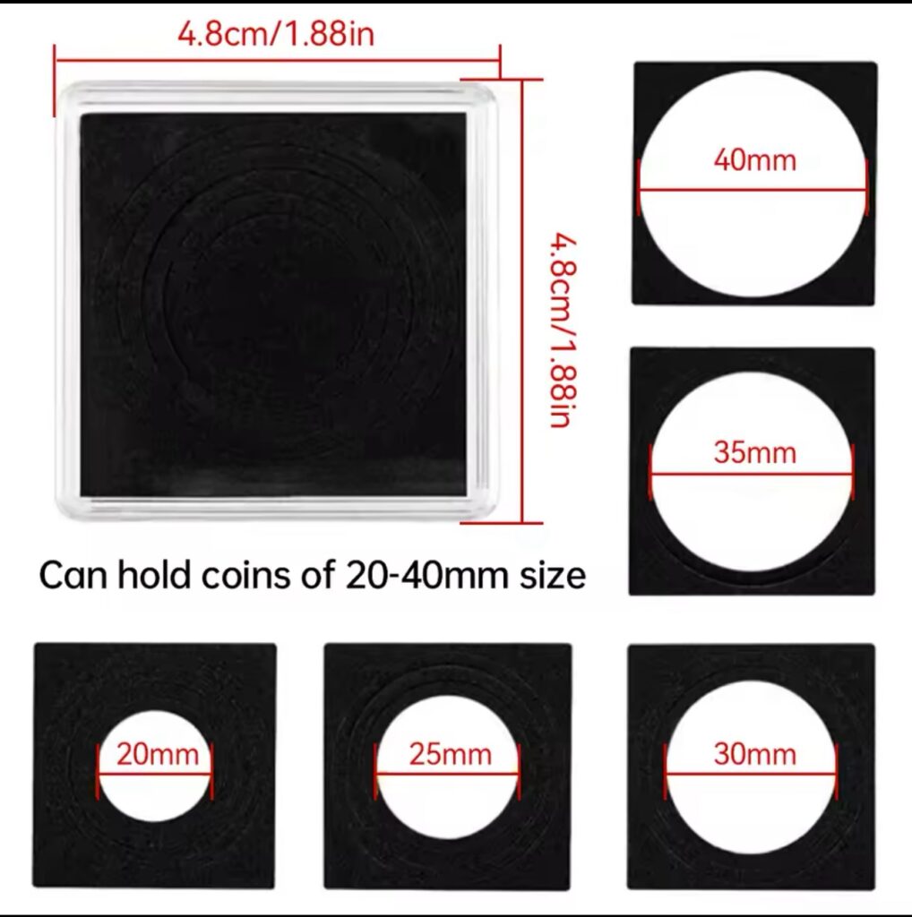 Inicio TodoPrecio.com 37 Cápsulas acrílicas cuadradas de 20 piezas, contenedor transparente para monedas, caja de protección para monedas pequeñas y redondas, 20mm-40mm