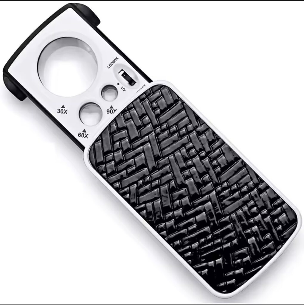 Inicio TodoPrecio.com 35 Lupa de joyería con luz LED UV, 30X, 60X, 90X, Ojo de joyería, plegable para gemas, sellos, monedas, relojes, antigüedades