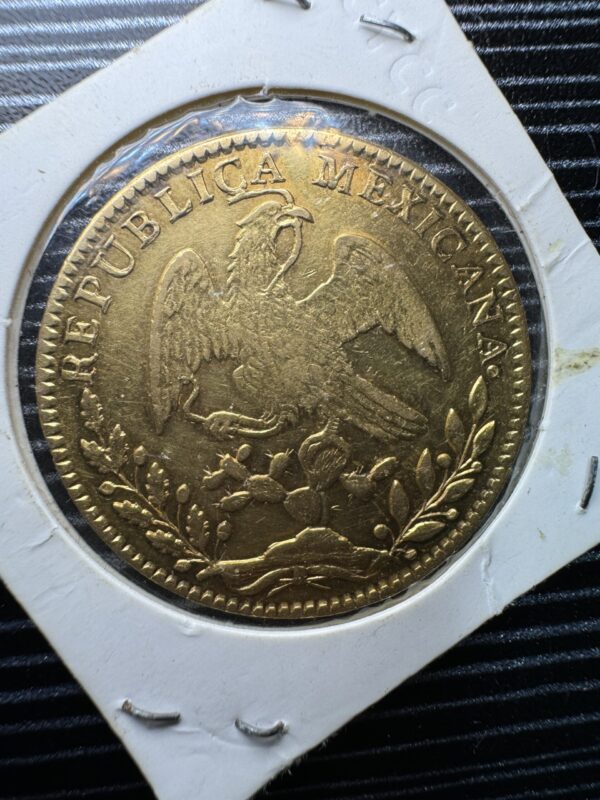 8 Escudos de Oro La Libertad en la ley Manita Guanajuato Go 1861 - Image 2