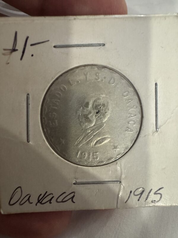 $1 Peso Oaxaca 1915 Benito Juárez Giro de Medalla - Image 3