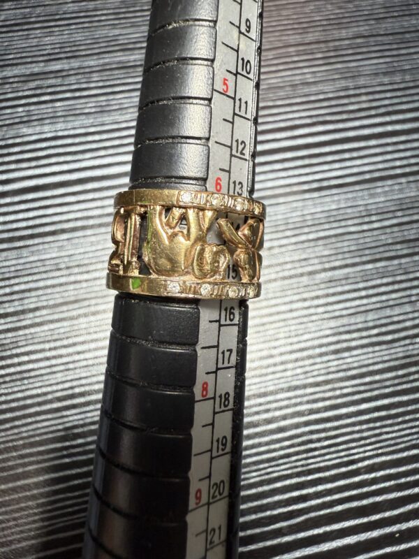 Anillo de oro 14k de la suerte Elefante, Trébol, Herradura 6.1 gr #7 - Image 6