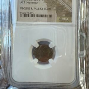 Moneda del Imperio Romano Certificado Auténtico NGC Lado Oriental, Declive y caída de Roma  Año 364 AC