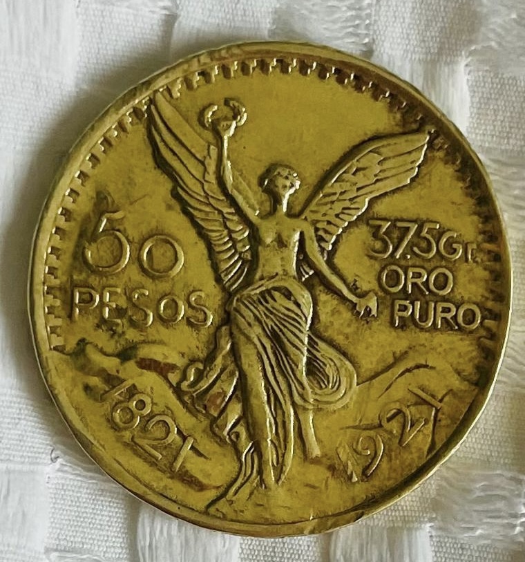 Moneda Falsa de Centenario 50 Pesos 37.5Gr Oro Puro 1821 1921 ¿Cómo identificarla?