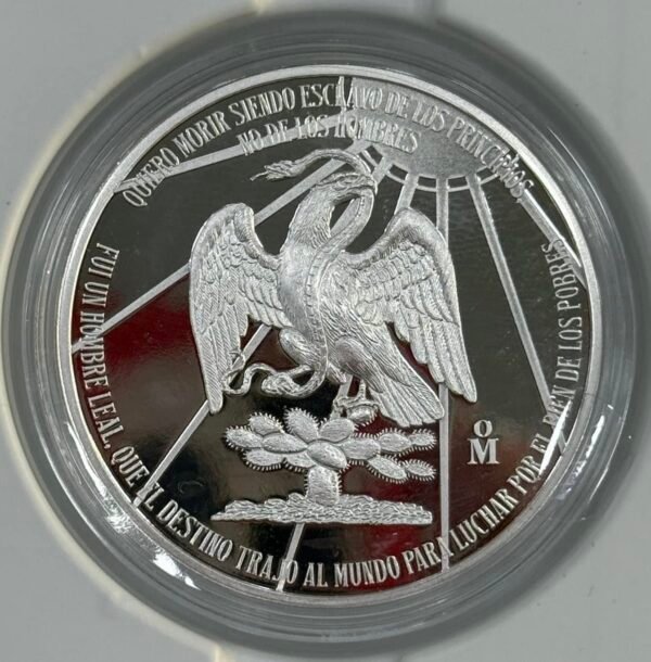 Medalla Emiliano Zapata Plata ley .999 Héroes de la Patria 62.2g 2024 Ceca Mo. México 1/300 pz. - Image 2
