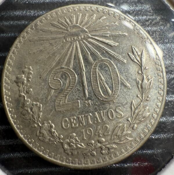 20 Centavos Resplandor 1942 Plata 0.720