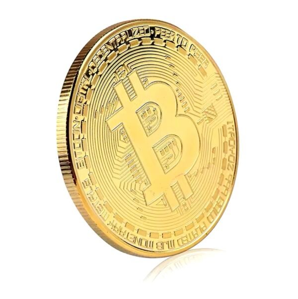 Moneda de Bitcoin color dorado coleccionable