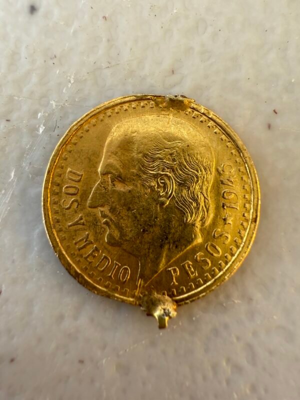 $2.5 Pesos Oro Ley .900 1945 Hidalgo Dos y Medio