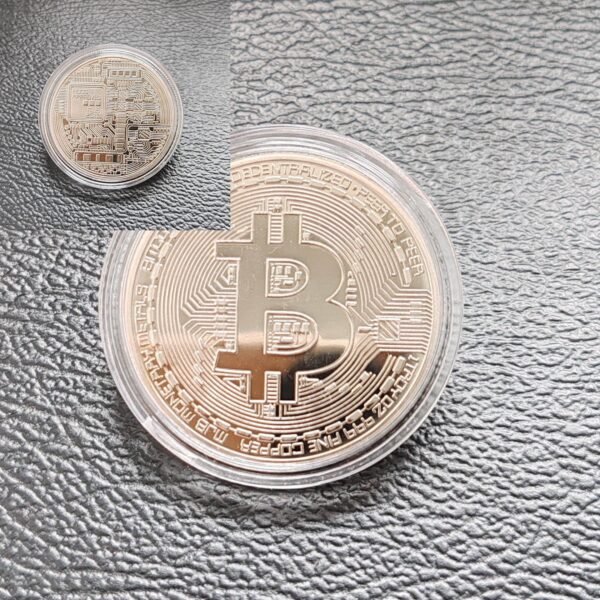 Moneda de Bitcoin Plateado Coleccionable - Image 2