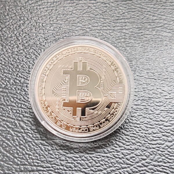 Moneda de Bitcoin Plateado Coleccionable
