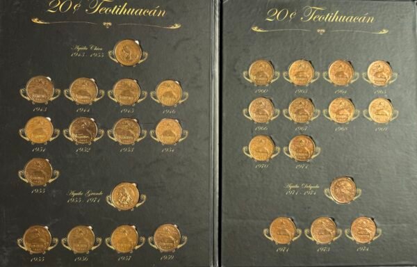 Colección Completa 20 Centavos Pirámide de Teotihuacán 1943-1974
