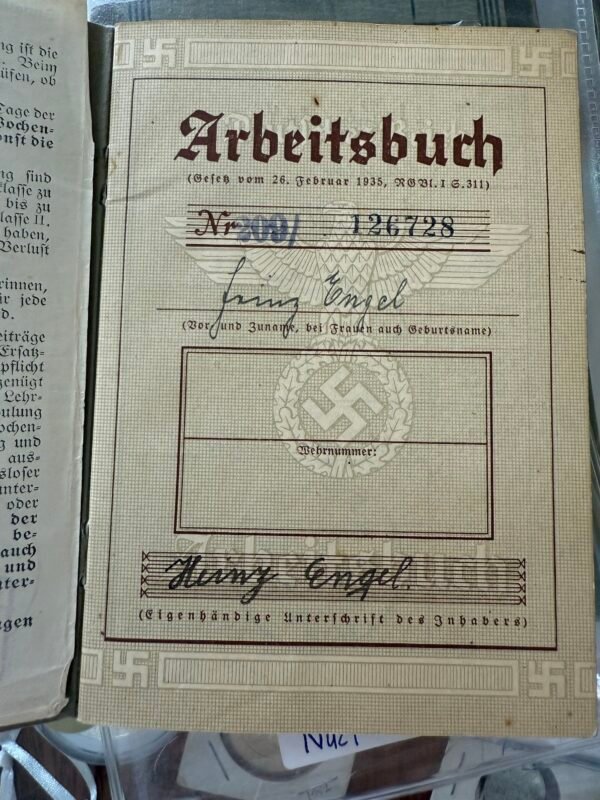 Libro de trabajo Arbeitsbuch Alemania Nazi Tercer Reich 1941 - Image 3