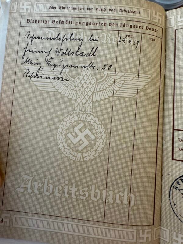 Libro de trabajo Arbeitsbuch Alemania Nazi Tercer Reich 1941 - Image 7