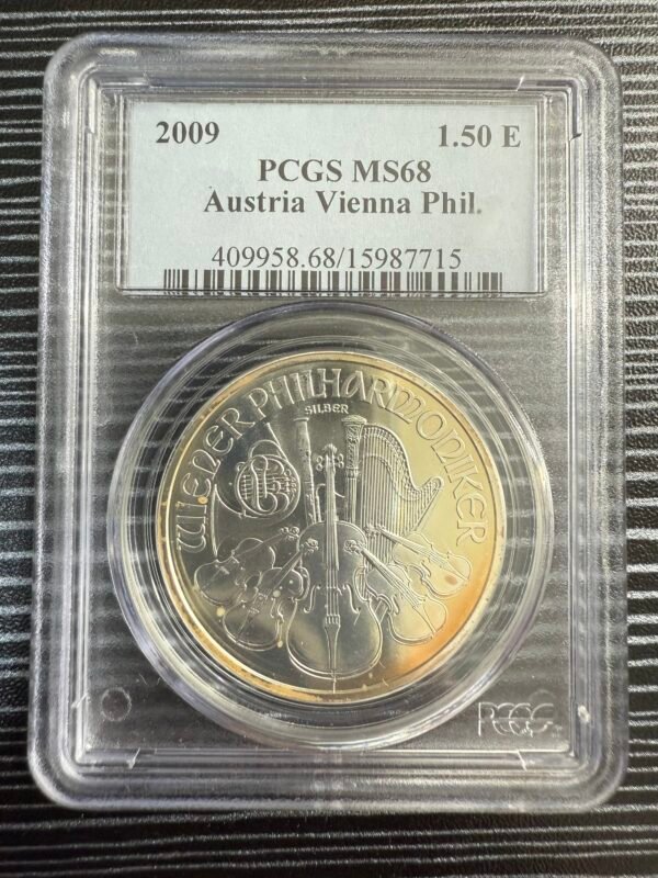 1 Onza Plata Pura .999 Filarmónica de Viena 2009 PCGS MS68 1.5€