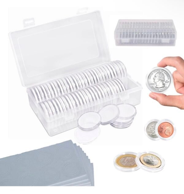 Paquete de 50 Cápsulas Moneda de 40mm con Caja Plástico - Image 10