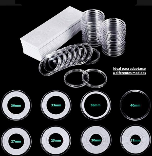 Paquete de 50 Cápsulas Moneda de 40mm con Caja Plástico - Image 8