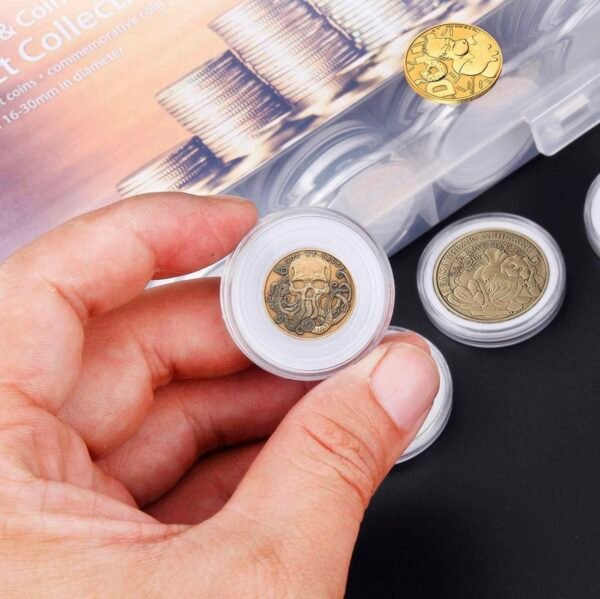 Paquete de 50 Cápsulas Moneda de 40mm con Caja Plástico - Image 5