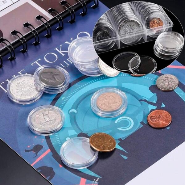 Paquete de 50 Cápsulas Moneda de 40mm con Caja Plástico - Image 4