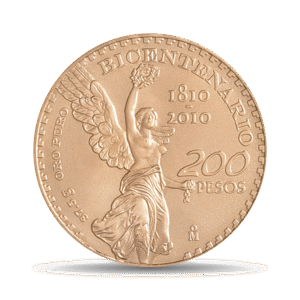 $200 Pesos Bicentenario Año 1810 - 2010 37.5g Oro Puro Acabado Satin Mo. 1/50000