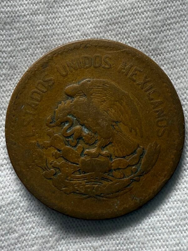 20 Centavos 1955 Pirámide de Teotihuacán Águila Grande Escasa - Image 2