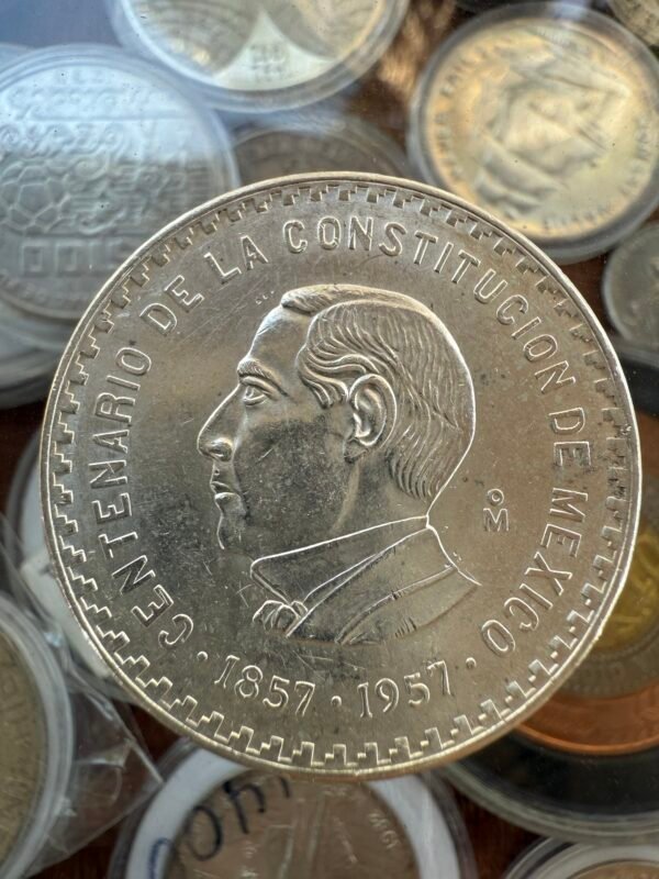 $10 Pesos Centenario de la Constitución 1957 Plata Ley .900 | 28.8g | Moneda Histórica de México