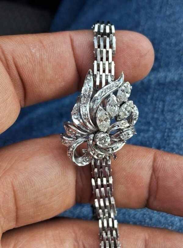 Pulsera de Plata Paladio con Diamantes – 19.1 g, 20 cm - Image 13