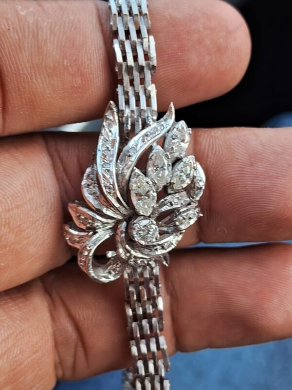 Pulsera de Plata Paladio con Diamantes – 19.1 g, 20 cm - Image 14