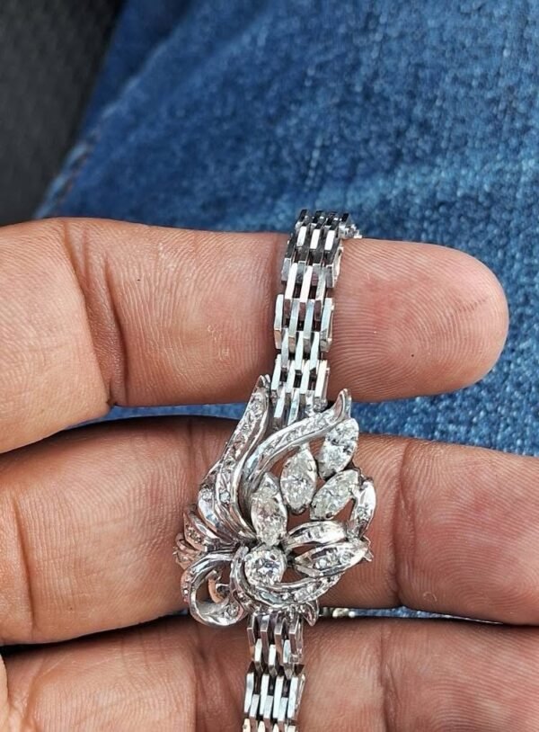 Pulsera de Plata Paladio con Diamantes – 19.1 g, 20 cm - Image 12