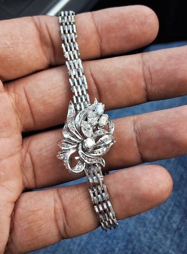 Pulsera de Plata Paladio con Diamantes – 19.1 g, 20 cm - Image 15