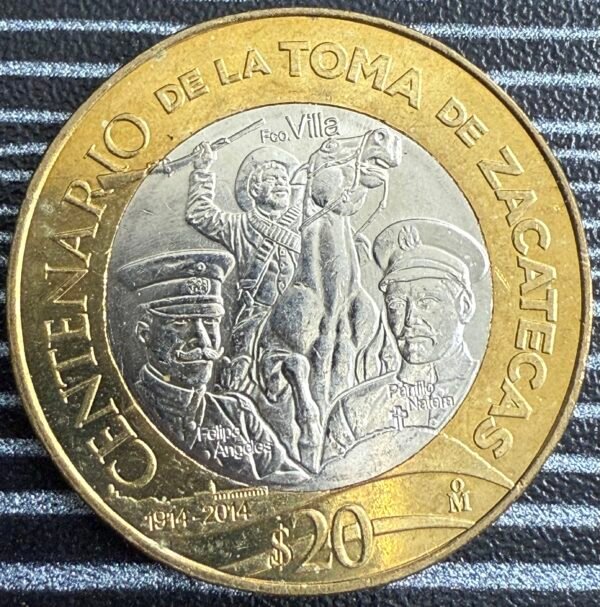 $20 Pesos Centenario Toma de Zacatecas 1914-2014 UNC