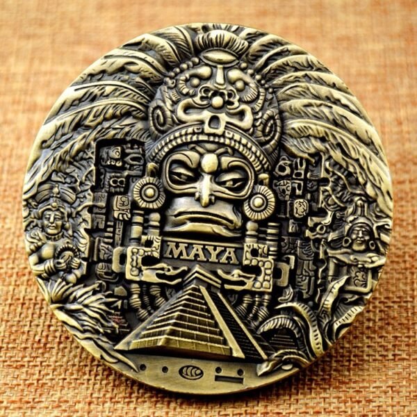 Medallón 4” Guerrero Maya | Calendario Azteca - Image 2