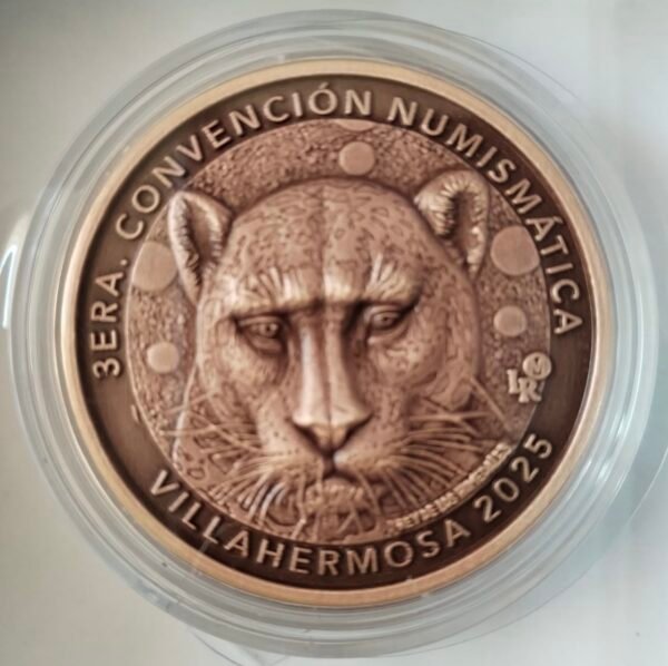 Medalla Conmemorativa 3ra Convención Numismatica de Tabasco Edición Limitada Plata .999 y Cobre .999 Año 2025 - Image 4