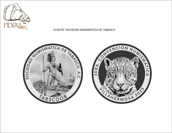 Medalla Conmemorativa 3ra Convención Numismatica de Tabasco Edición Limitada Plata .999 y Cobre .999 Año 2025 - Image 8