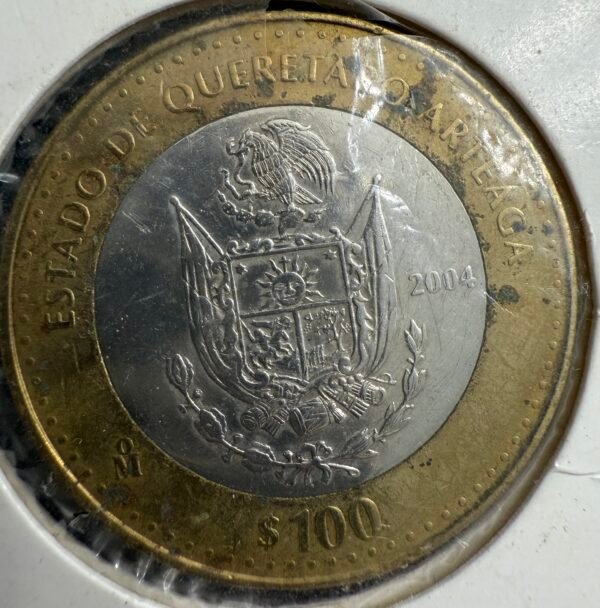 100 Pesos Querétaro 2004 Escudo de Guerra Primera Fase