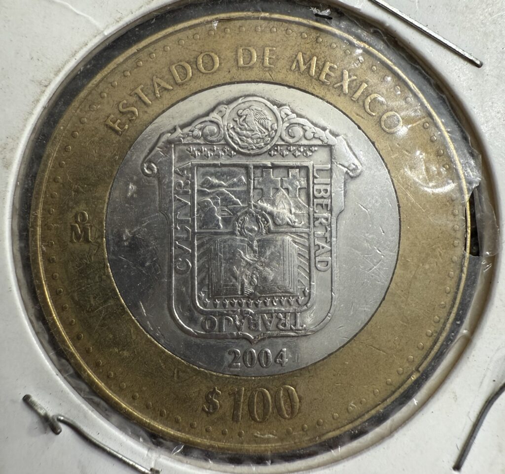 Inicio TodoPrecio.com 13 $100 Pesos Estado de México 2004 Escudo de Guerra Mo.