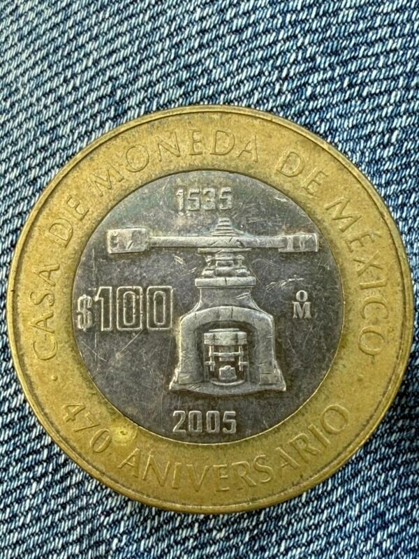 $100 Pesos 470 Aniversarios Casa de la Moneda 2005 - Image 3