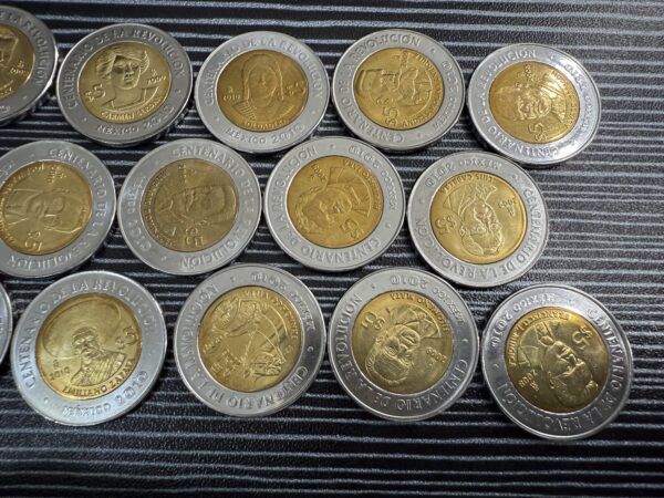 Colección 37 Monedas $5 Pesos Independencia y Revolución UNC - Image 9