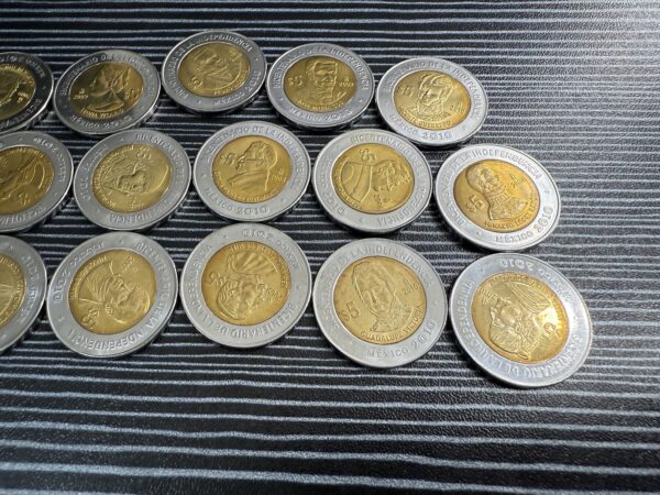 Colección 37 Monedas $5 Pesos Independencia y Revolución UNC - Image 3