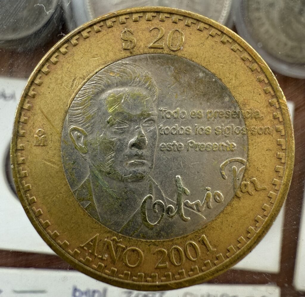 Inicio TodoPrecio.com 3 $20 Pesos Octavio Paz Año 2001 México | Rara