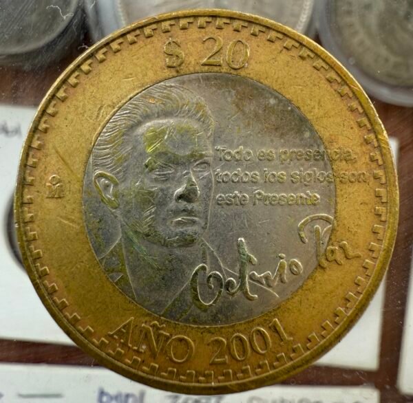 $20 Pesos Octavio Paz Año 2001 México | Rara