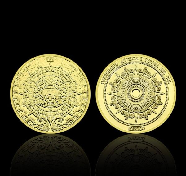 Medalla Calendario Azteca | Piedra del Sol Dorado